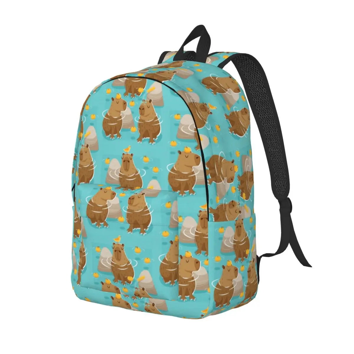 Chilling Capybara Cute for Teens Student School Bookbag Canvas Daypack Elementary High College Gift