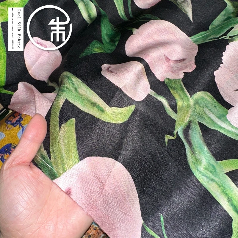 

High Quality Real Silk Designer Fabric 22momme Dress Fabric