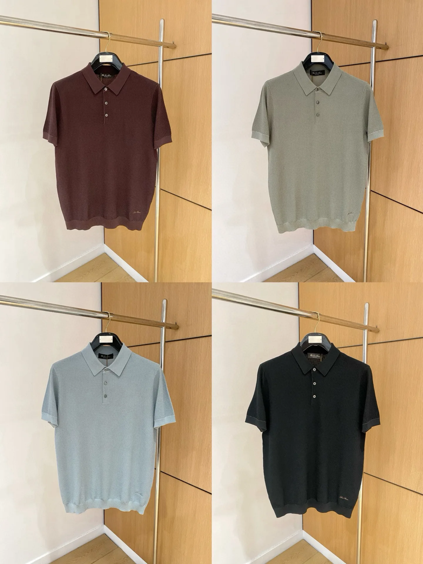 

LP Italy summer new yarn cotton breathable casual old money wind knitted short-sleeved polo shirt