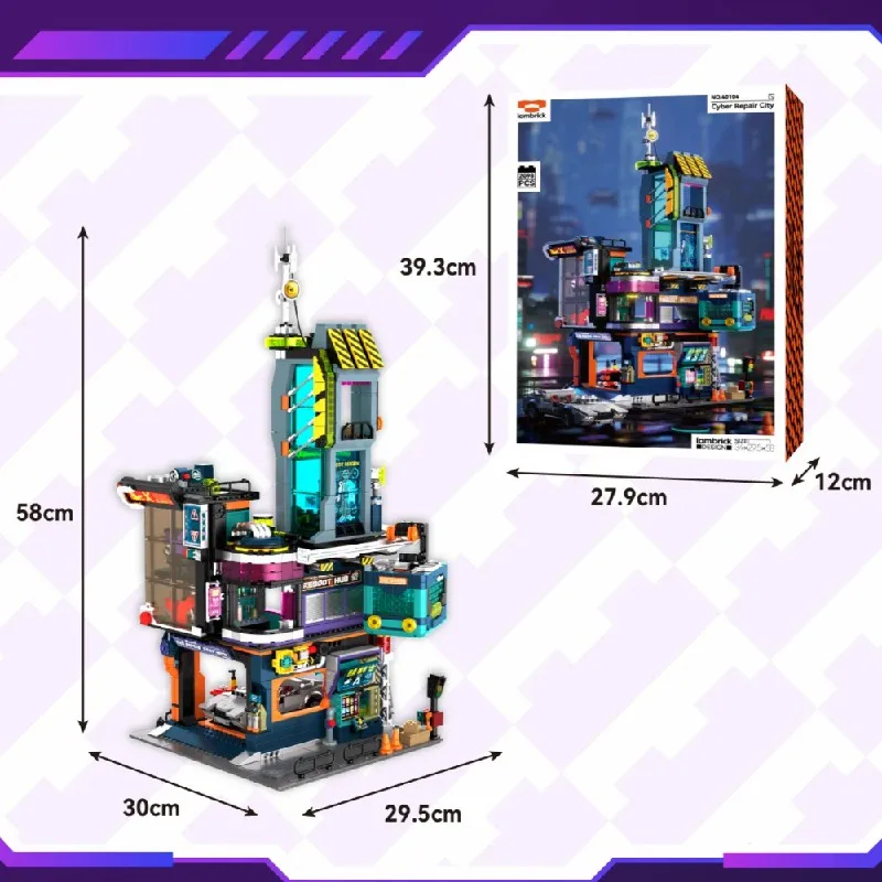 2098PCS Cyber Repair House Building Set Città Appartamento Architettura Modulare Building Block Modello di Montaggio Kit Regalo Giocattolo Di Natale
