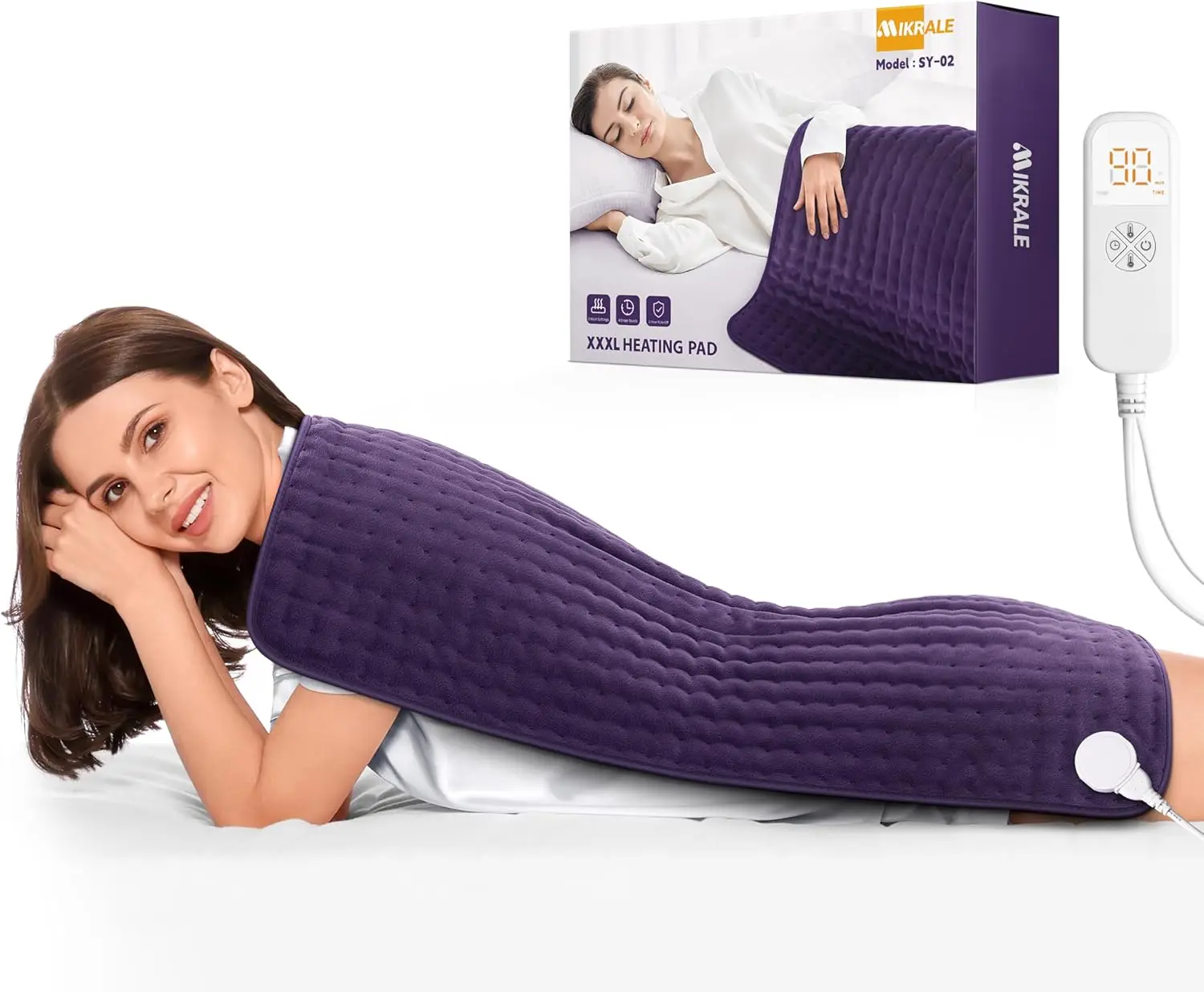 Extra Large 17x33 Heating Pad for Back Pain, 6 Heat Settings 4 Timers Auto Shut Off, Machine Washable Christmas Gift