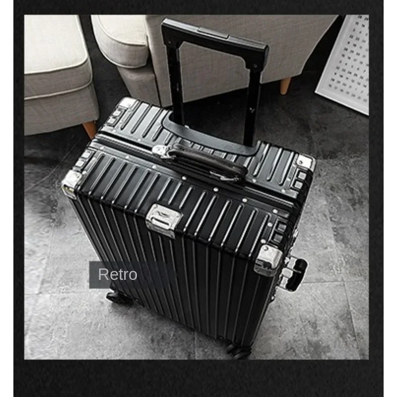 All-Aluminum Magnesium Alloy Luggage Suitcases Travel Password Trolley Medium Size Luggage Case Travel Luggage Metal