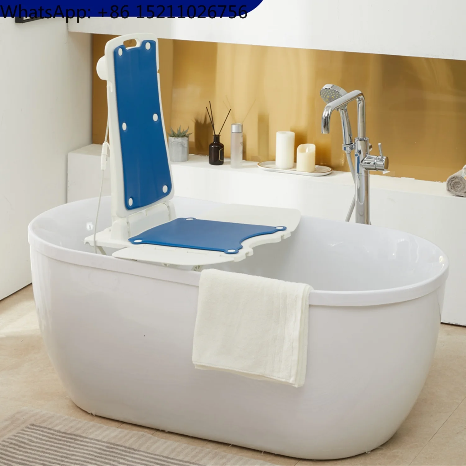Mateside Lightweight IP68 Waterproof Bath Lift Chair up to 140kg Weight Capacity for Seniors and Disabled Bathtub Chair