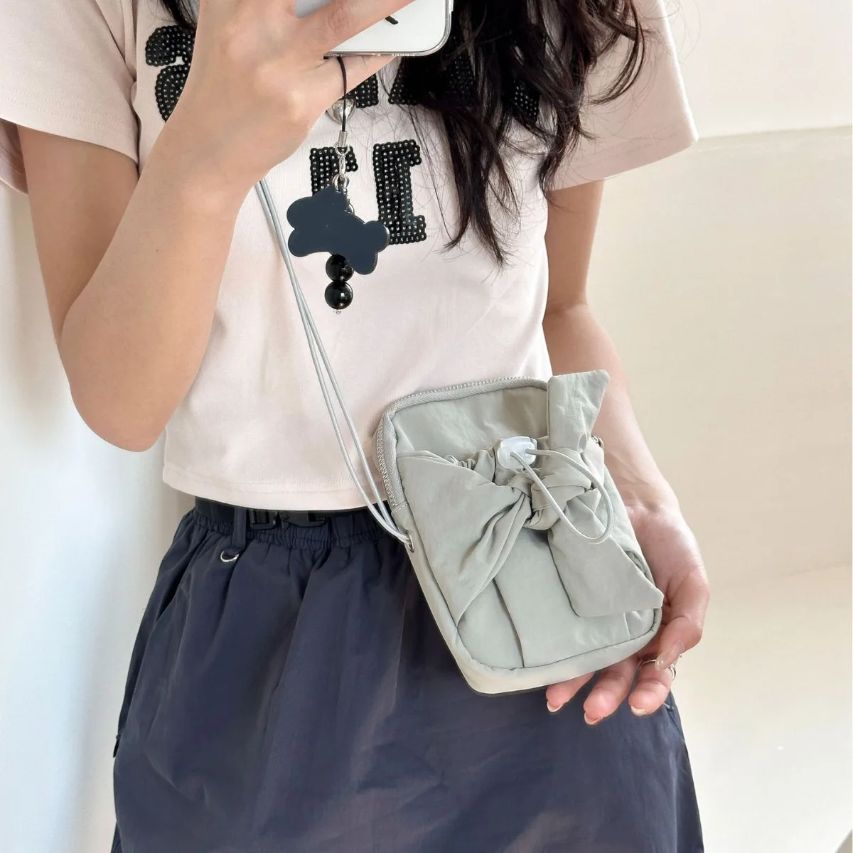 

Korean Fashion Canvas Crossbody Bag For Women Small Square Bag Casual Bow Tie Zippper Phone Small Bags For Ladies Shopper Bags