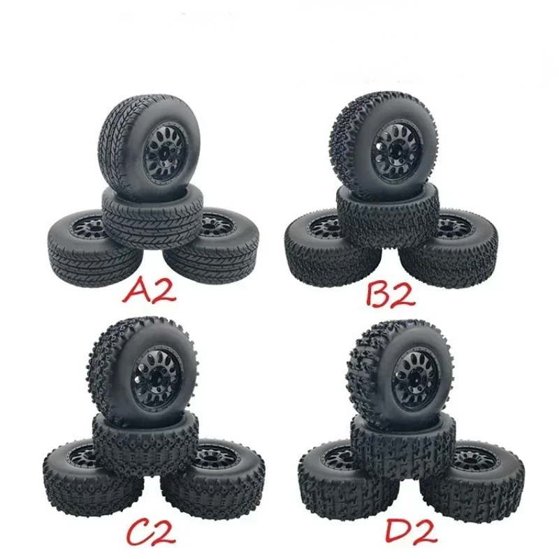 4pcs 112mm 1/10 Short Course Truck Tires Tyre Wheel With 12mm Hex For Slash Arrma Senton HuanQi 727 Vkar 10sc Hpi Rc Car