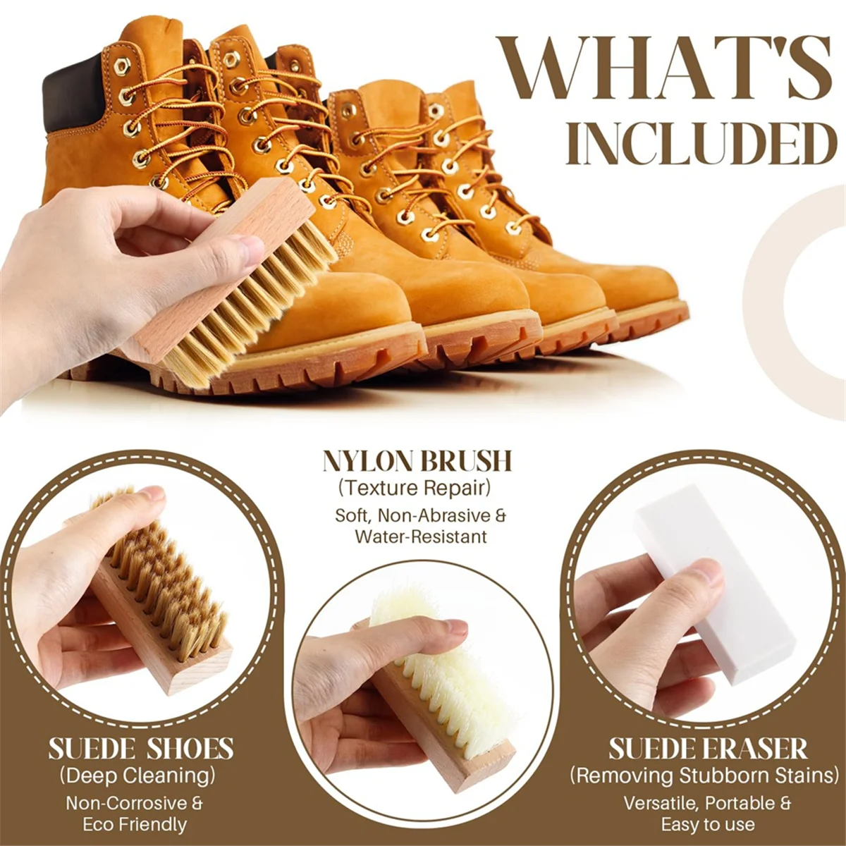 

SSR 5 Piece Suede and Nubuck Cleaning Kit with Brass & Nylon Brushes, 2 Suede Eraser, Microfiber Towel for Shoes, Boots,Bags