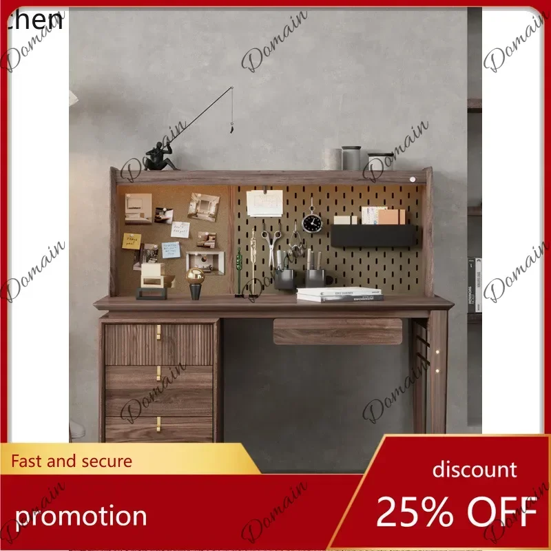 LKJ a6 Solid Wood Desk with Desktop Bookshelf Student Writing Desk Creative Handcraft Workbench