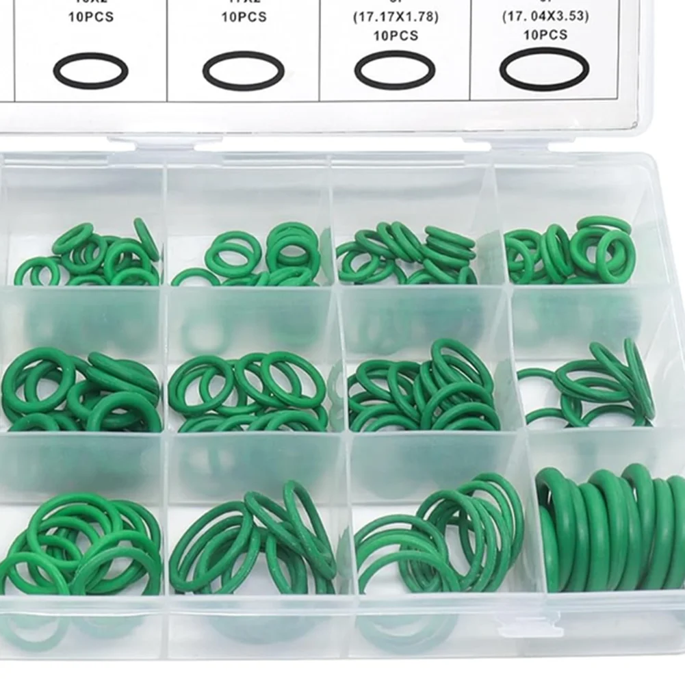 Automotive AC Service Kit Containing 60 Sealing Washers and 270 Nitrile O Rings for Technician-Level System Repairs