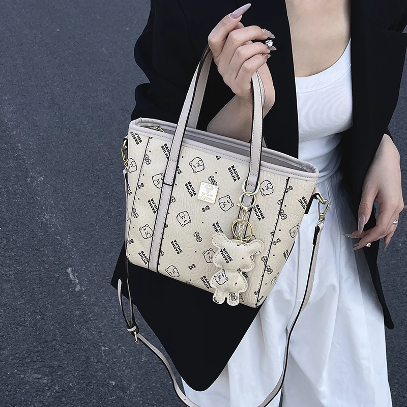 

Chic Leather Tote Bag For Women, Classic Shoulder Bag With Pocket, Elegant Crossbody Handbag Fashionable