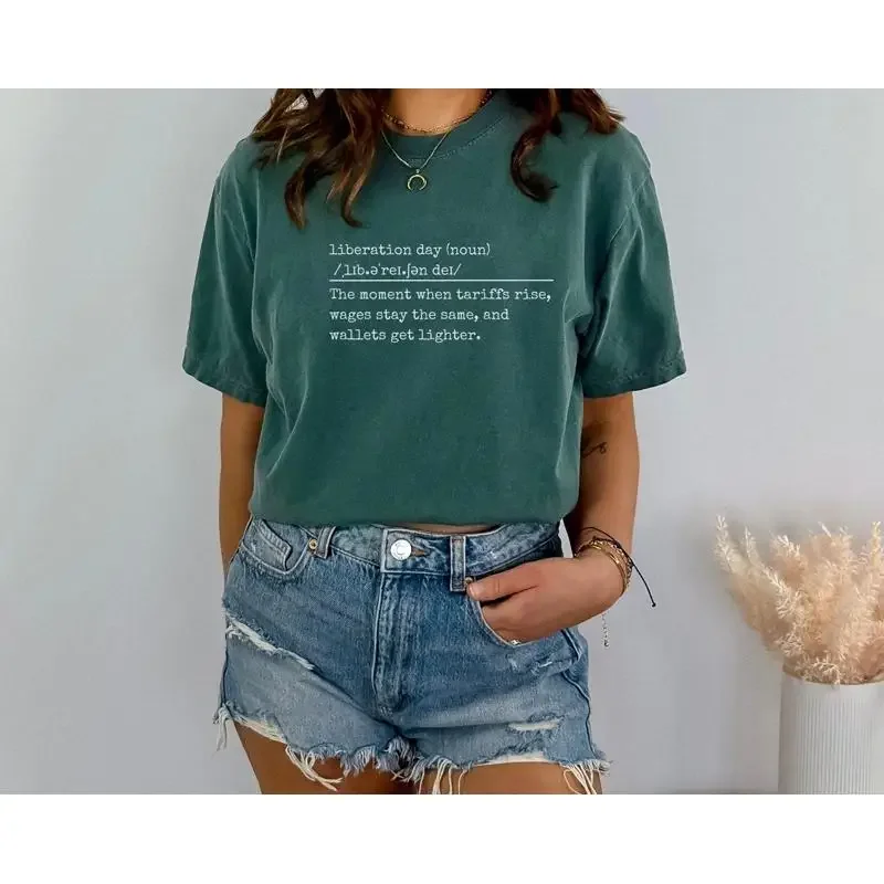 Liberation Day T Shirt Tariff Rise Protest Inflation Wages Stagnation Minimalist Political Statement Irony