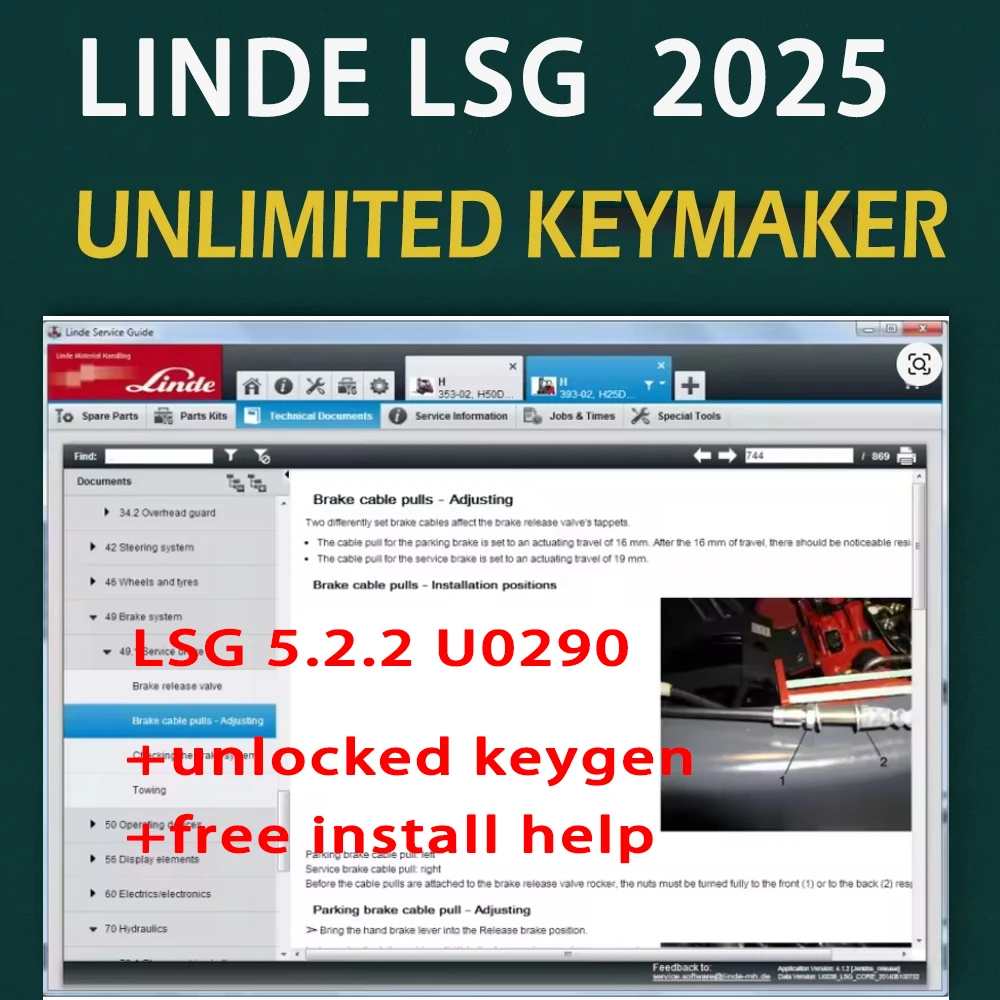 2025 LSG 5.2.2 U0310 [2025.03] LINDE SERVICE GUIDE + Unlocked Keygen for Unlimited Install on Multi Computers Work for Fork Lift
