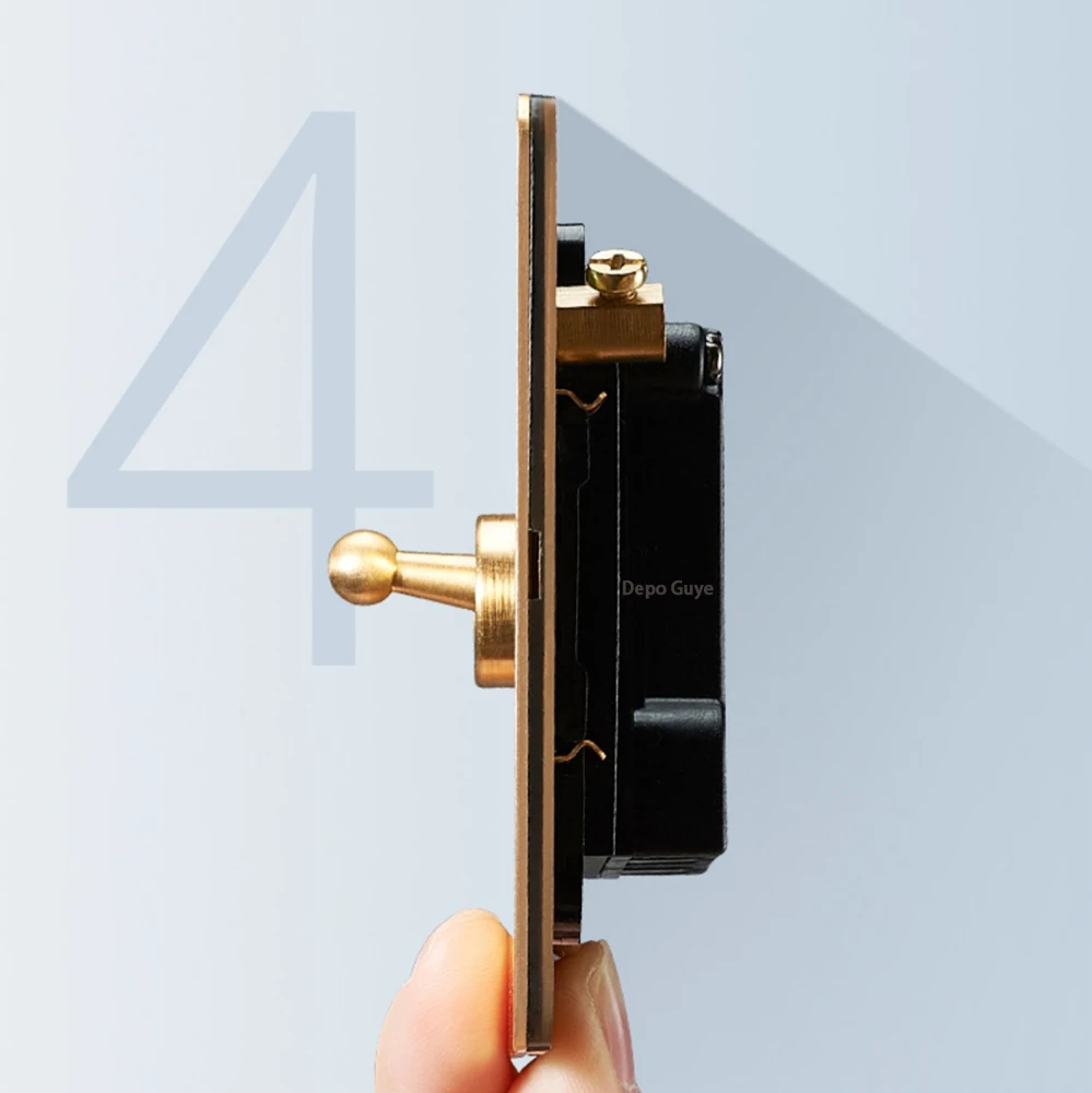 الرجعية المعادن الجدار ضوء تبديل 1/2 عصابة 2/3 طريقة التبديل الاتحاد الأوروبي FR روسيا خمر النحاس رافعة الفولاذ المقاوم للصدأ لوحة التبديل للمنزل #2