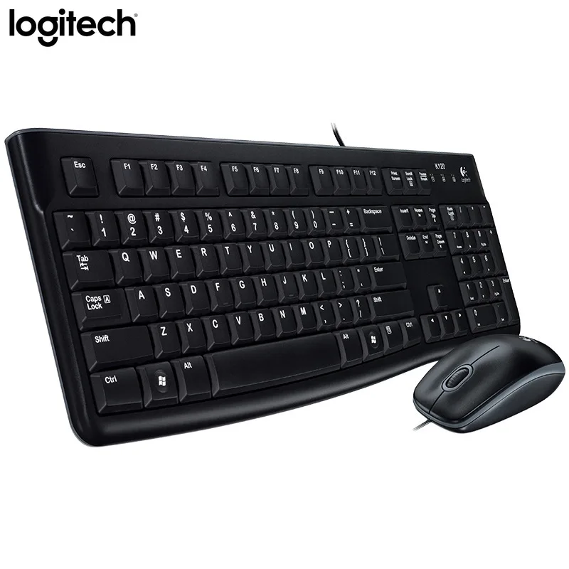 

Logitech MK120 Wired USB Keyboard and Mouse Combo - Full Size,Plug and Play,Durable Design,for Home,Office, PC, Laptop, Desktop