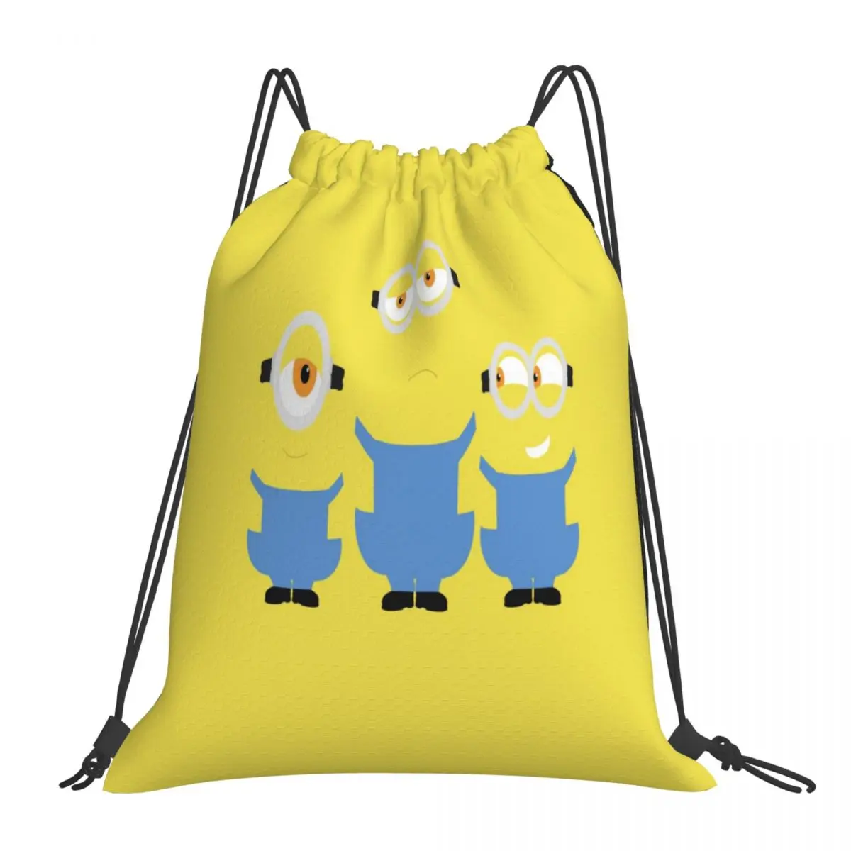 

Custom Pattern Logo Drawstring Bag Minions Travel Backpack Student Storage Bag School Bag ꦫ