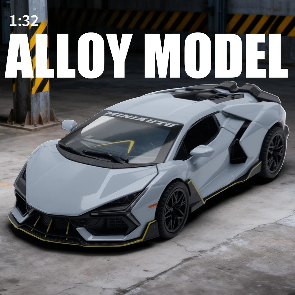 1:32 Revuelto Sportwagen Spielzeugmodelle Legierung Diecast Supercars Türen Geöffnet Sound Licht Zurückziehen Ornament Autos für Kinder Geschenk