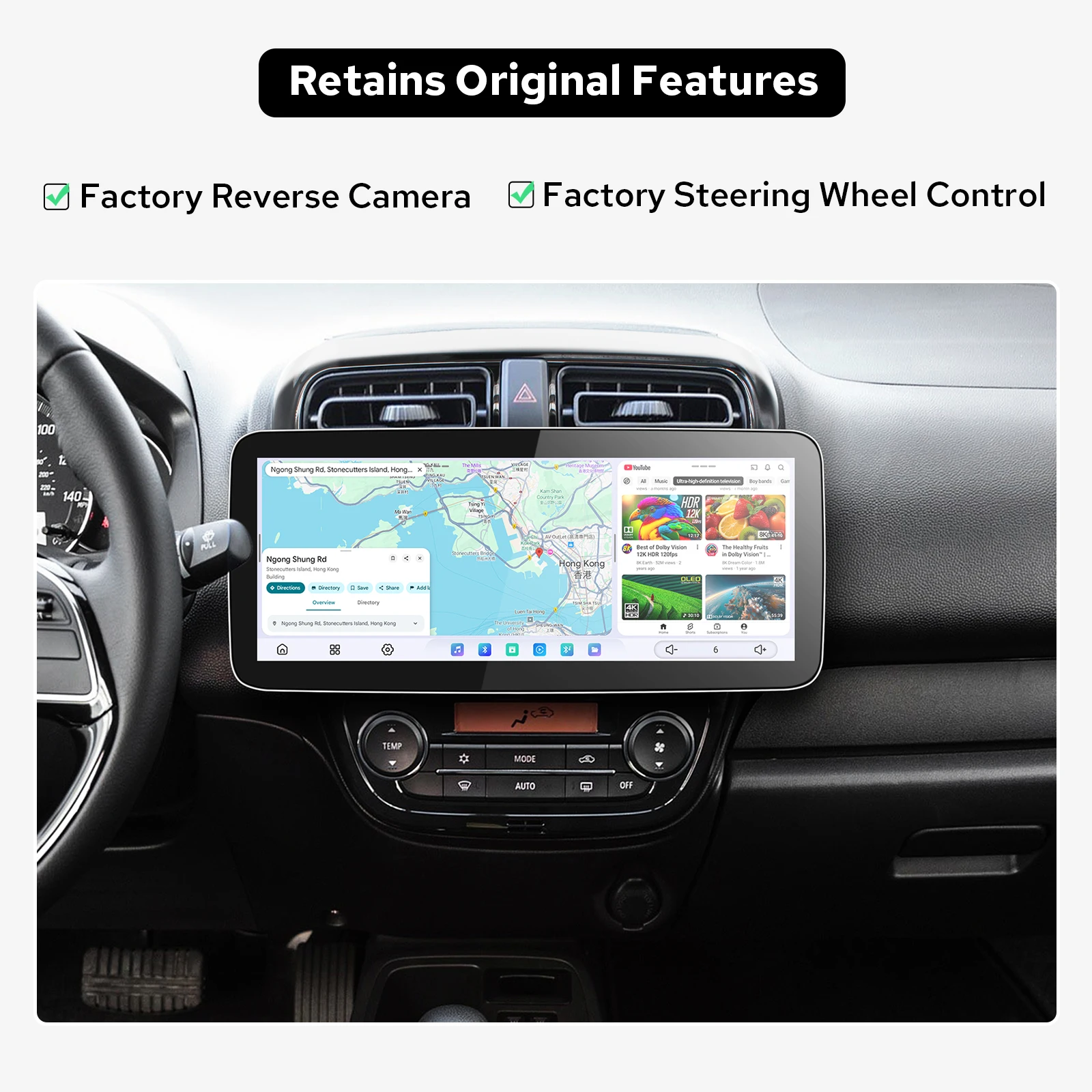 Upgrade Wireless CarPlay Car Stereo Radio for Mitsubishi Mirage/Attrage/Space Star 2012-2023 Android Multimedia Player Plug&Play