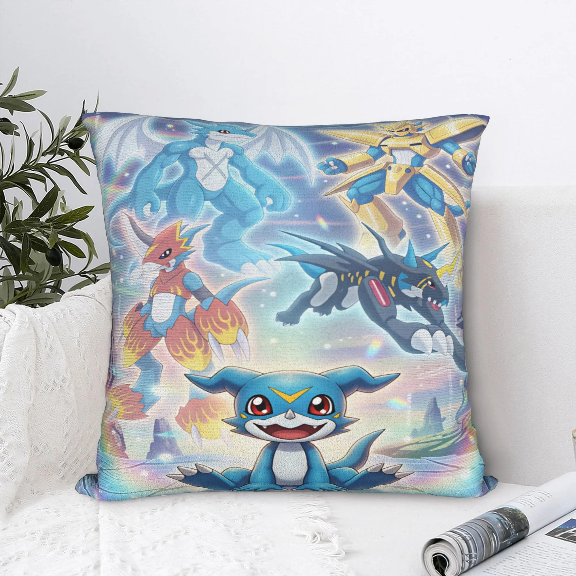 Pillow Cover Digimons  Kawaii Pillow Case For Living Room Sofa Pillowcases