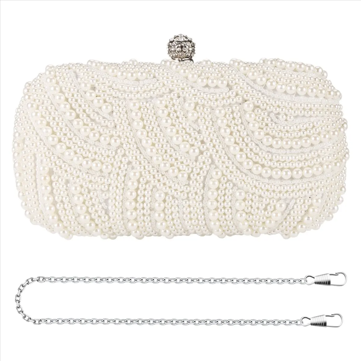 Abqr pérola sacos de embreagem bolsa feminina senhoras sacos de mão sacos de noite para festa casamento pérola moda sacos de embreagem-branco