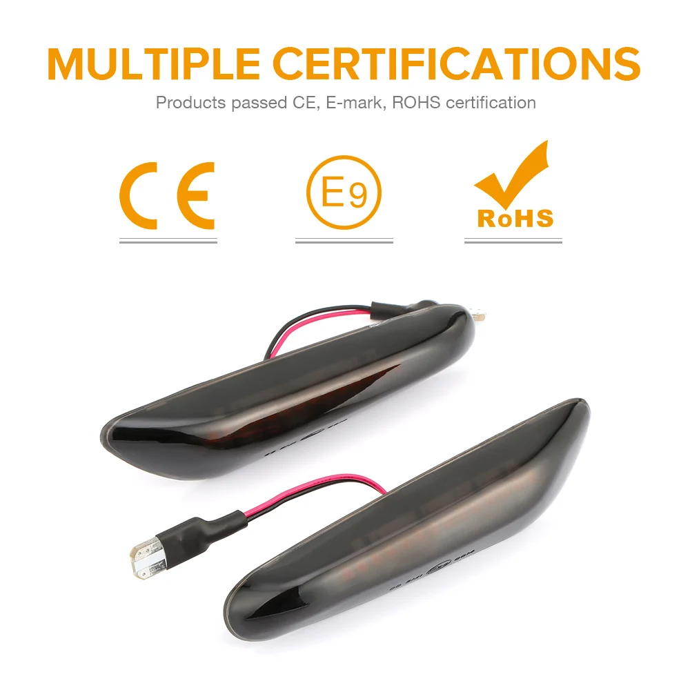2PCS Car Turn Signal Lights LED Turn Indicator Blinker Lamp Signal Lamp Side Marker For BMW E90 E91 E92 E93 E60 E88 E82 E83 E46