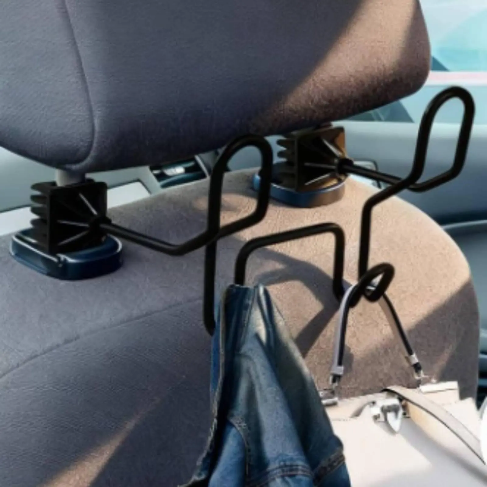 

Double Hook Car Hanger Easy to Install Car Seat Hook Organizer Headrest Coat Hanger Universal Fit Heavy Duty for Travel