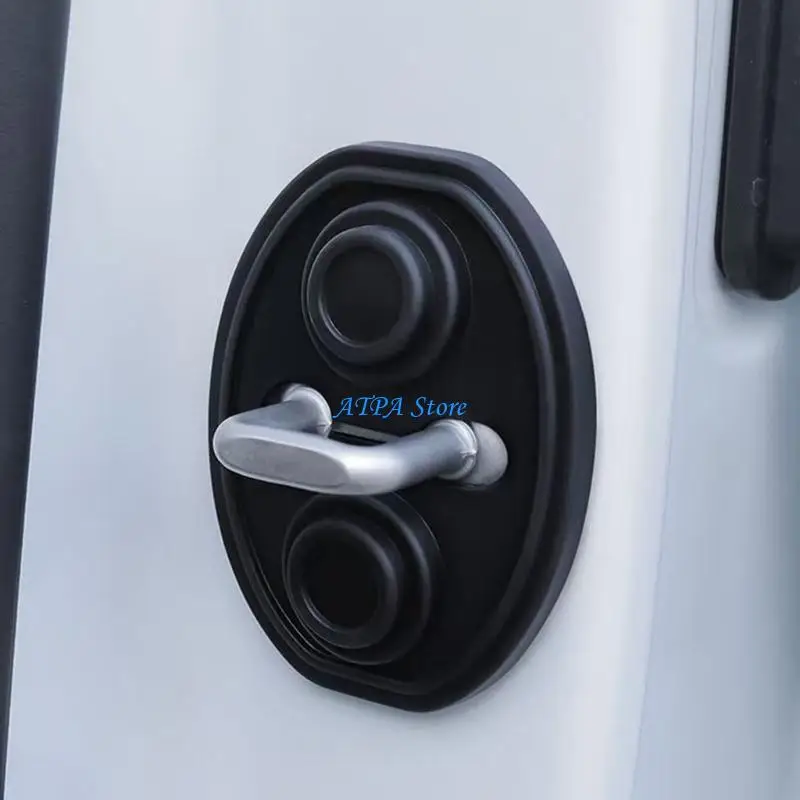U13C 4pcs Weather Resistant Silicone Lock Protectors Reduce Noise Prevent Rusts Universal Simple On Designs for Car