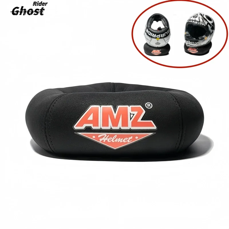 Motorcycle helmet ring holder with anti-scratch cushion, storage accessory for open and semi-integral helmets