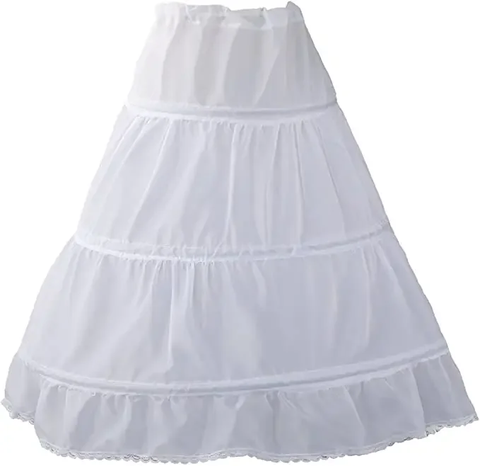 

Sensual Looking Fancy Clingy Girls Petticoat 3 Hoops Full Slip Flower Girl Crinoline Skirt