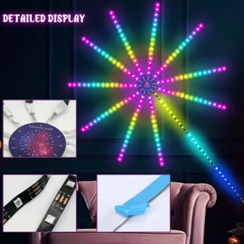 5V Music Sync Firework Light Bluetooth Control with Remote Control USB 5050 RGB Led Strip For Room TV Wall Bar Christmas Decor