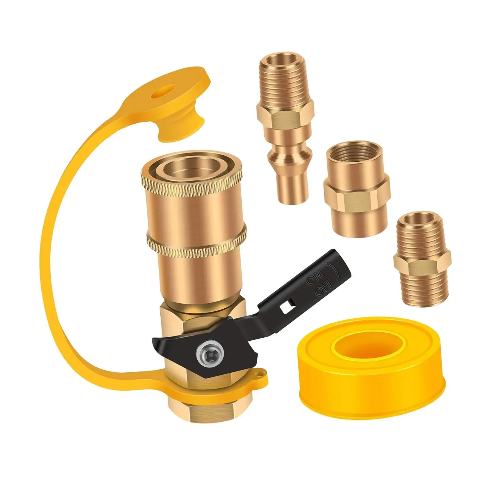 

RV Propane Connect Fittings Adapter Valve Parts for Camping Grill Outdoor