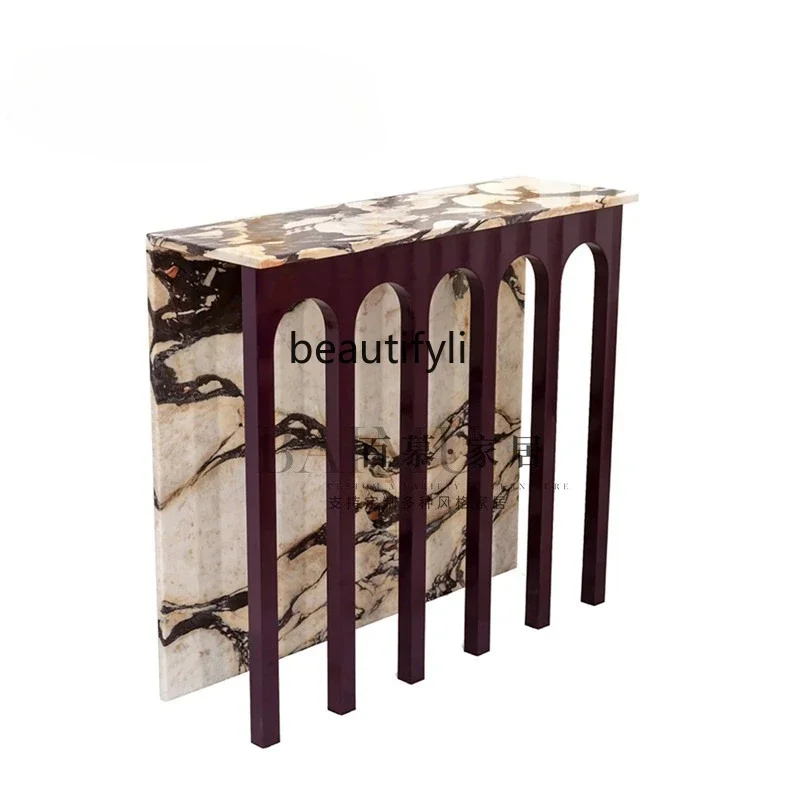 

New Italian creative light luxury entrance table Modern simple marble entrance table0420