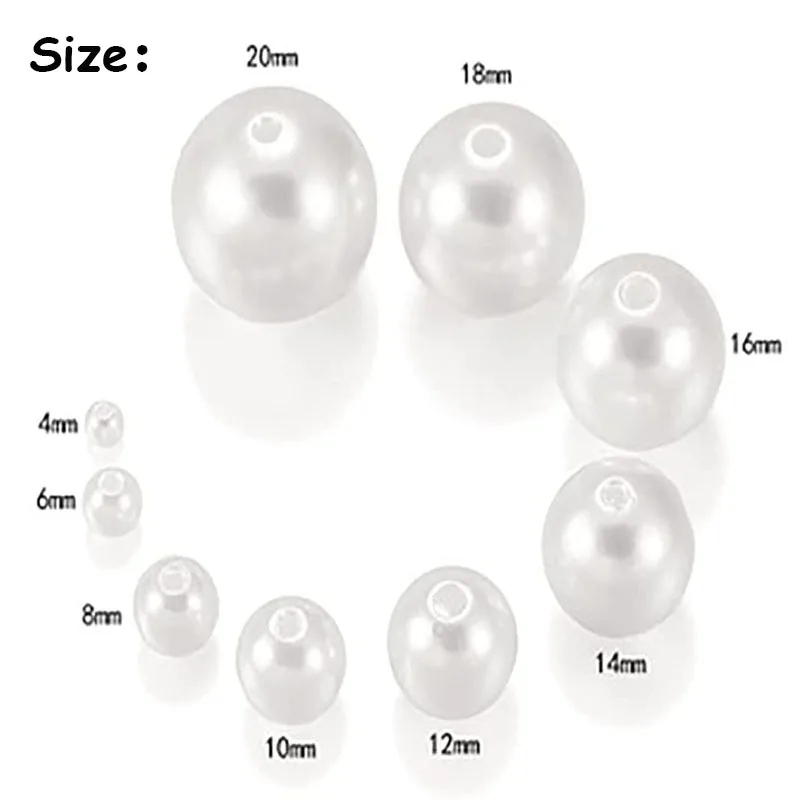 3-16mm ABS Acrylic Imitation Pearl Round Spacer Beads Loose Beads Craft For Making Jewelry Bracelet Necklace Accessories