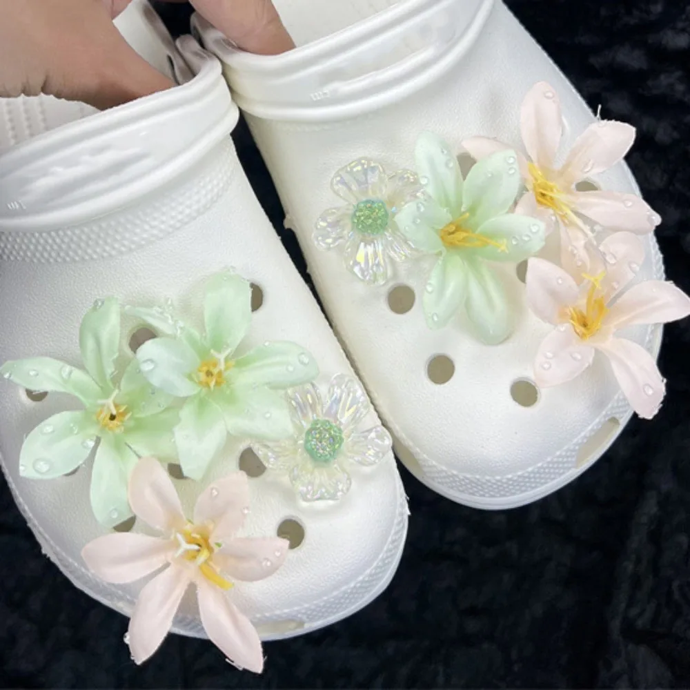 

Сандалии, украшения, аксессуары для обуви с цветами, стиль отпуска, съемная обувь с бабочкой и орхидеей, подвески, сделай сам, пряжка для обуви