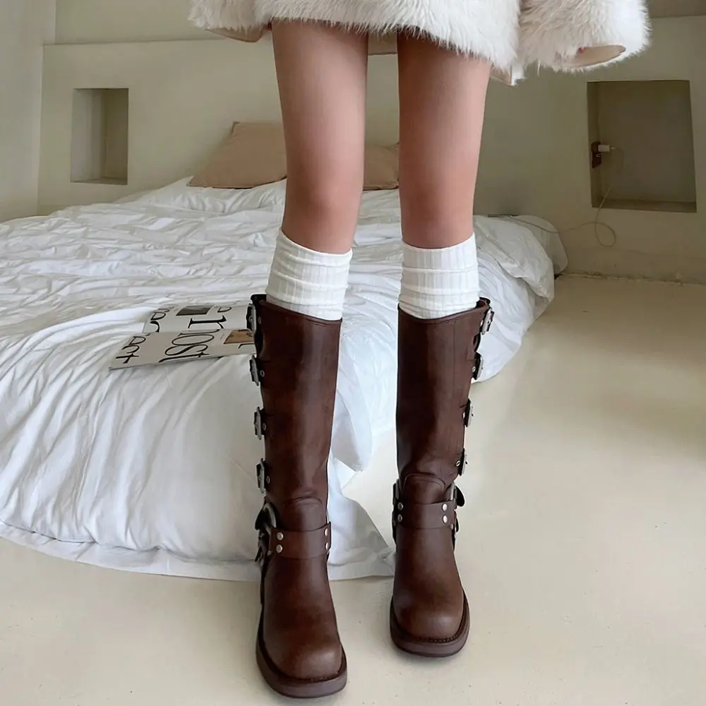 1Pair New Pure Cotton Knee-high Socks Solid Color Keep Warm Calf Socks Foot Warmers Fall Winter