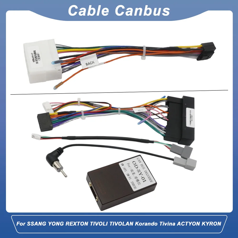 CANBUS Harness for SsangYong Rexton Tivoli Korando Actyon, SWC OEM Camera Radio Adapter Kit