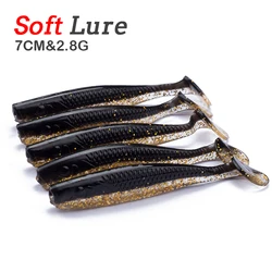 10pcs Fishing lure Unique texture Soft Lure 63mm/70mm 2.3g/2.8g Plastic Rubber Bait Bass Pike With Salt and Smell Slow Sinking