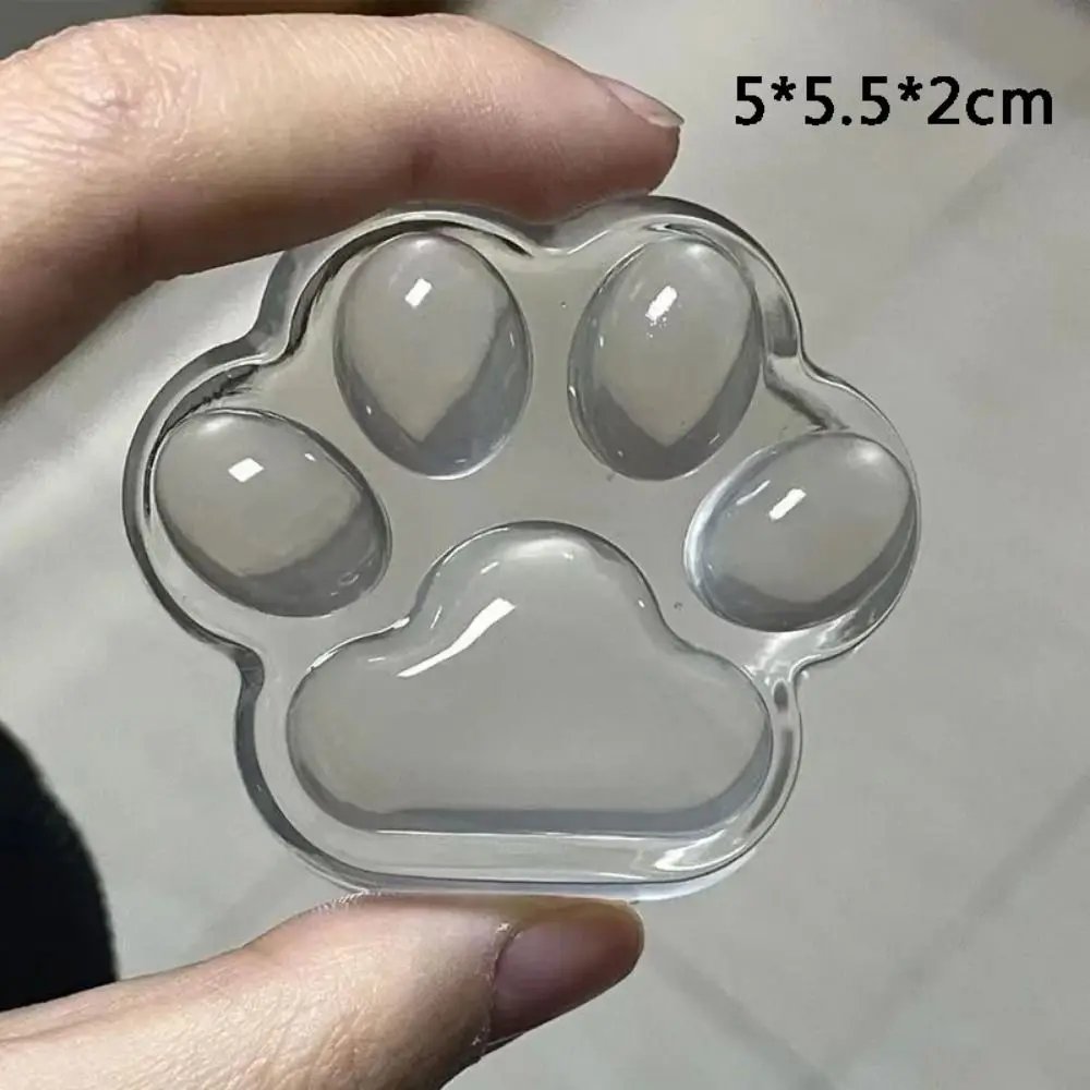 Cute Transparent Jelly Cat Paw Pinch Music Fidget Toy Creative Ins Rainbow Cat Paw Squeeze Toy Children's Decompress Venting Toy