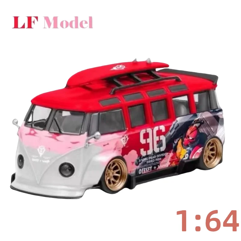 

1:64 Volkswagen T1 van Kombi широкоугольная модифицированная модель автомобиля из литого сплава Акиба загу, для детских праздничных подарков, украшение комнаты