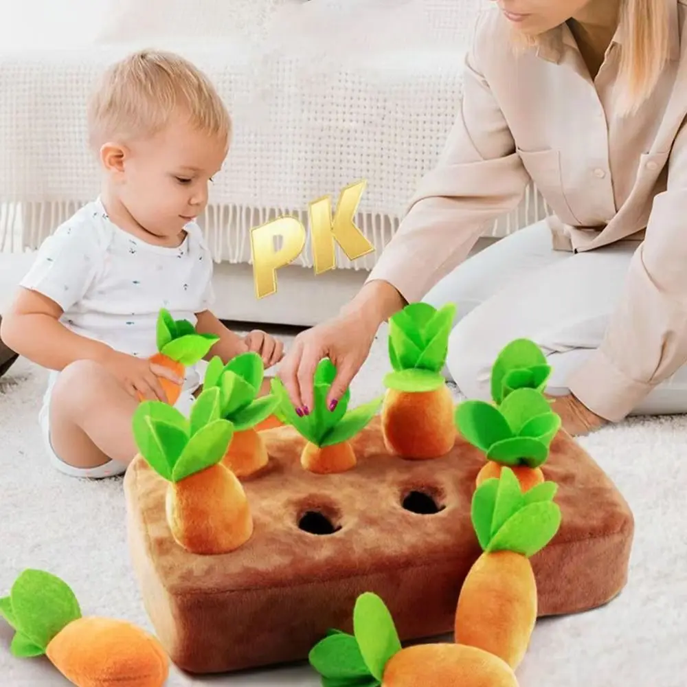 Funny Plush Carrot Toys Pull Up Carrots Child Educational Toys Pet Dog Chew Toy Parent-child Interaction Toys Kids Gifts