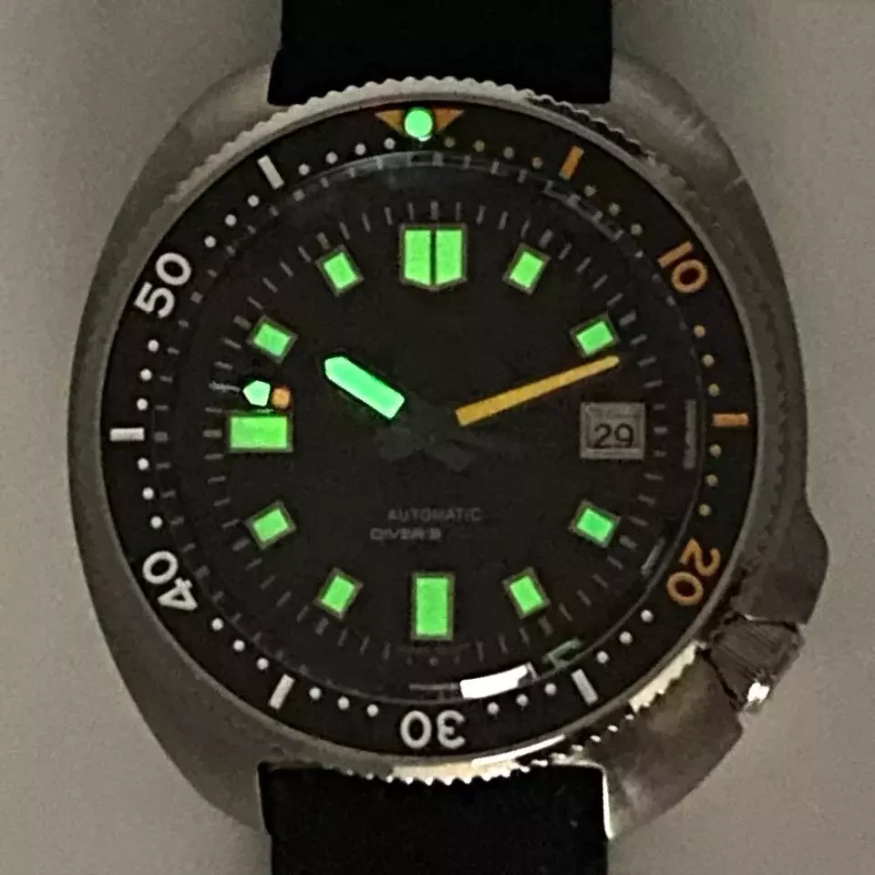 Tandorio 44mm Turtle Series 200m Waterproof Sapphire Crystal Glass NH35A White Date C3 Lume Hands Automatic Men Dive Watch