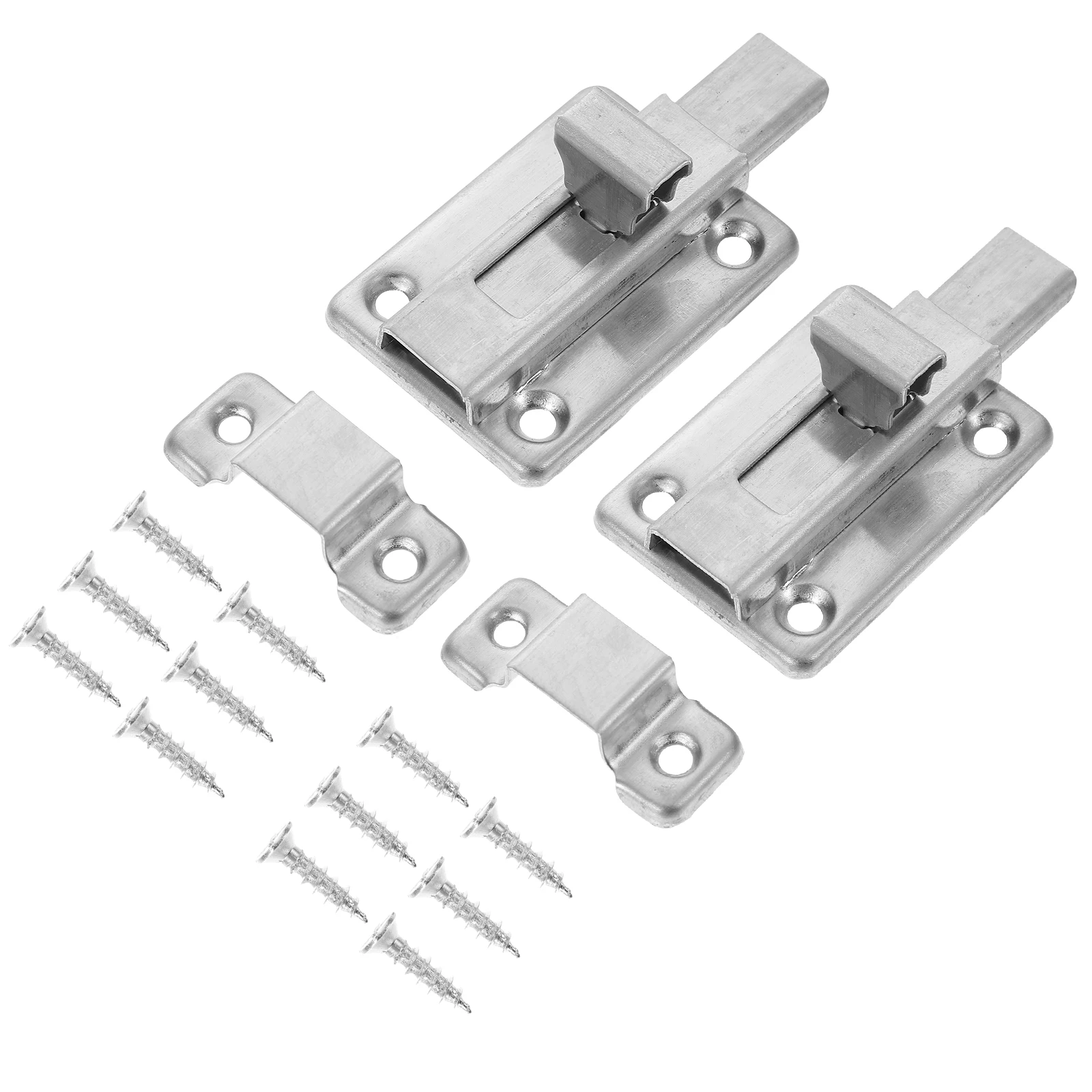 

2 Sets Sliding Bolt Door Lock Safety Latch Security Hardware Stainless Steel Anti Rust For Doors Windows Garage Accessories