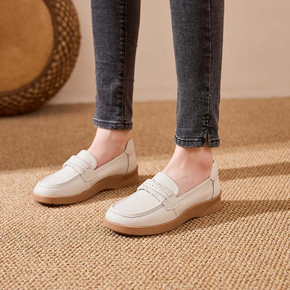 DIMANYU Women's LoafersSlip-on 2026 New Anti-slip Flat Sneakers Women Genuine Leather Comfortable Spring Female Shoes