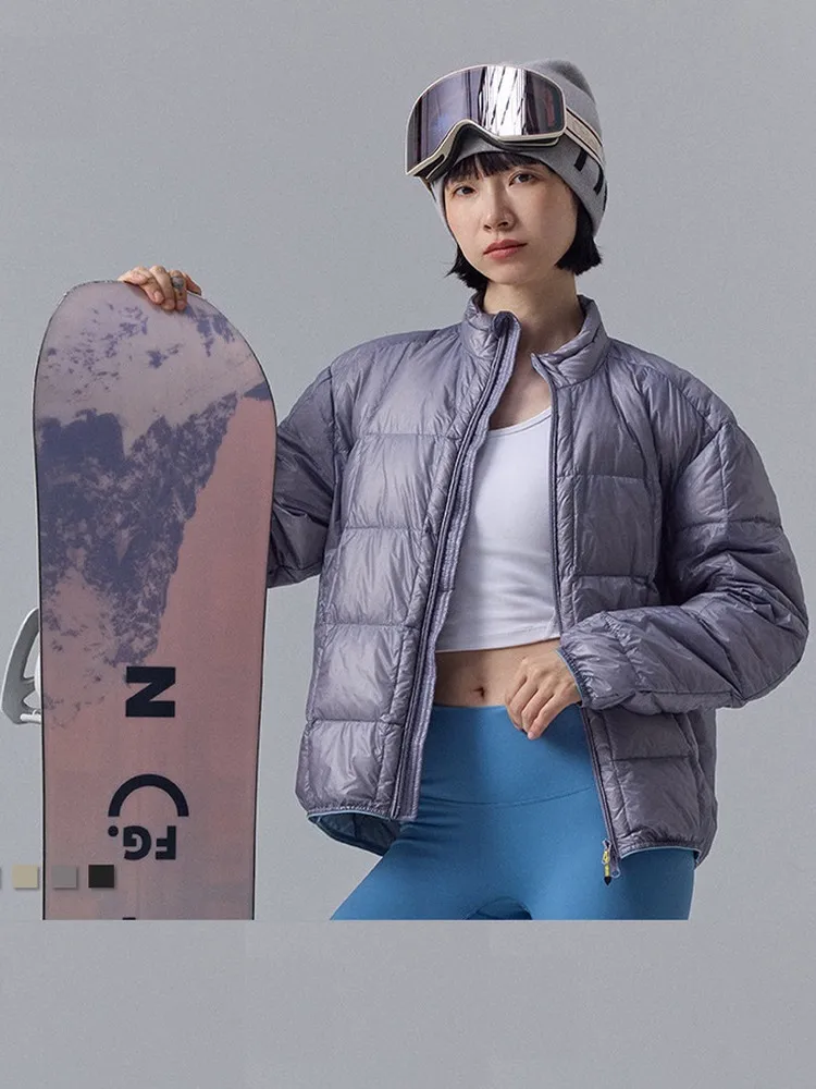 

Мужская легкая водонепроницаемая куртка с 90% пуха, воротником-стойкой, для зимних видов спорта, теплая верхняя одежда, модный бренд, нейлоновая ткань