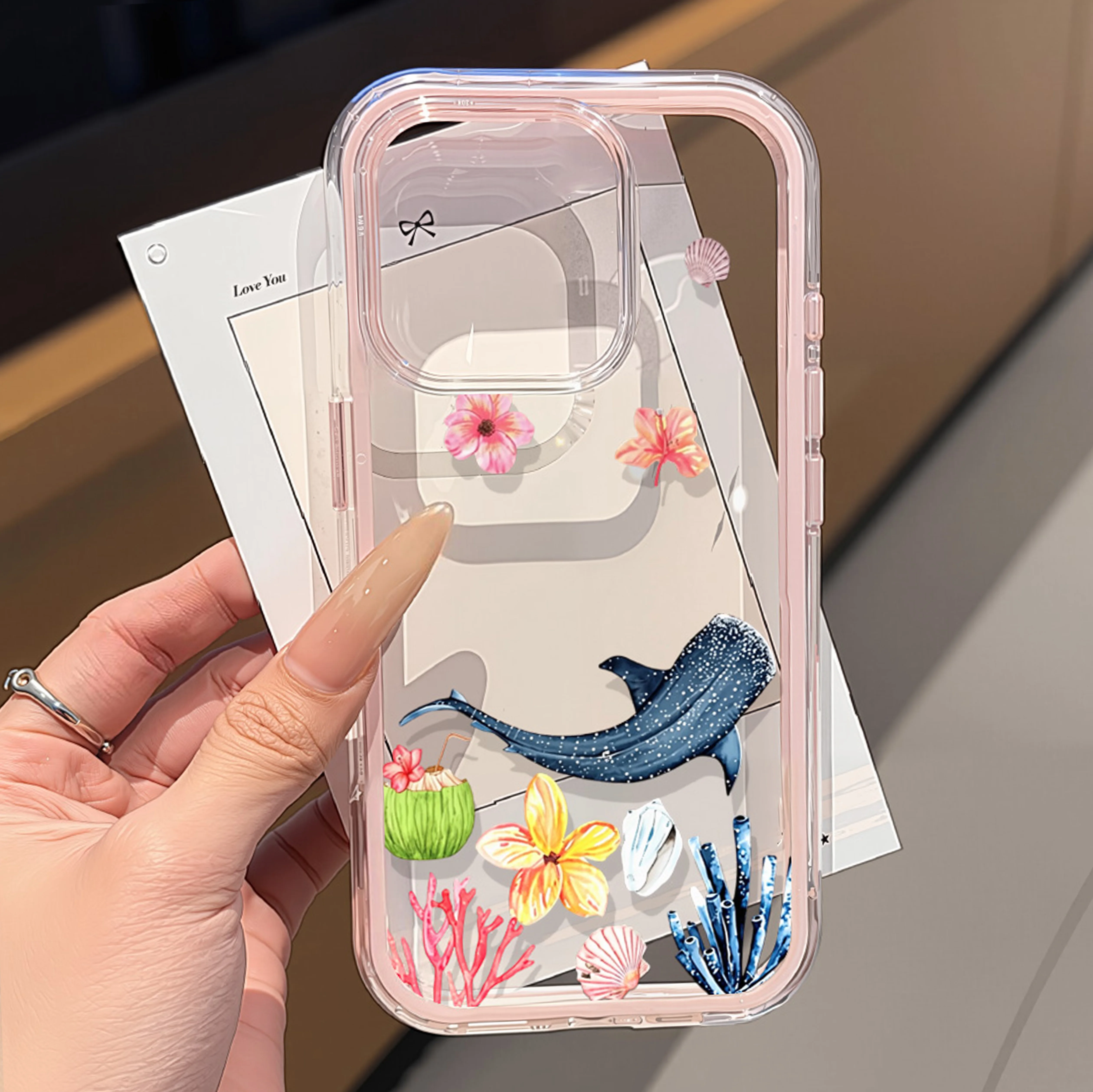 Transparent Soft TPU Phone Case For iPhone 14 Pro Case iPhone 18 13 17 15 11 12 16 Pro Max Colorful Marine Organism Soft Cover