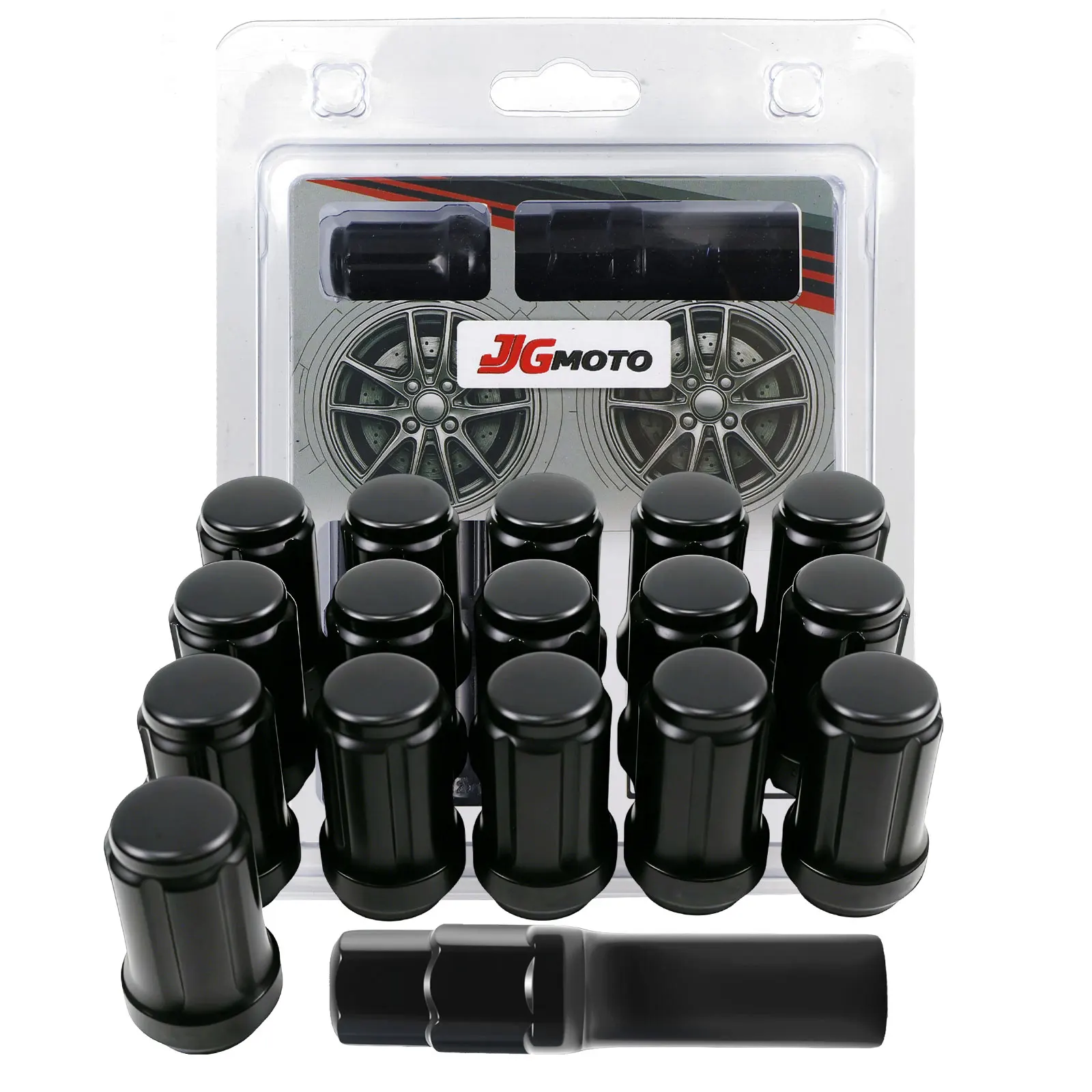 

16pcs M12x1.5 Spline Lug Nuts 12x1.5 Lug Nuts Black with 1 Socket Key For Polaris Ranger RZR 900 XP Honda Pioneer 500 700 1000