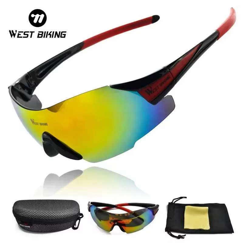 WEST BIKING Cycling Glasses Men Women Mutli-Color Lens Sunglasses Outdoor Sports Anti-Fog Splash Dustproof Protective Eyewear