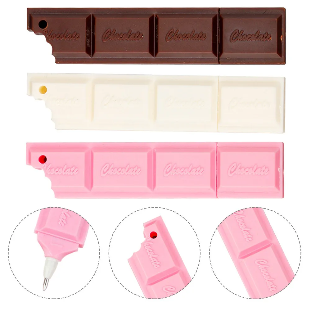 

Набор из 3 шариковых ручек в виде шоколадных конфет: милые, оригинальные, мультяшные канцелярские принадлежности для детей, женщин, взрослых, для творчества, школы и офиса