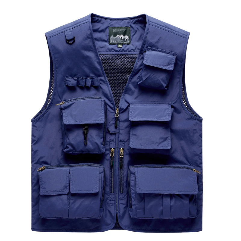 Outdoor Leisure Vest Men\'s New Multi-Pocket Breathable Outdoor Sports Coat High-Quality Design Leisure Vest Men Large size 5XL