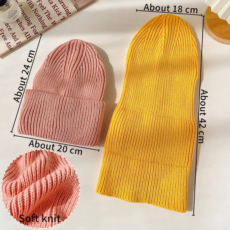 2022 Fashion Girl Soft Warm Fluffy Winter Hat for Women Angora Knitted Hat Skullies Beanies Female Bonnet Female Knit Cap