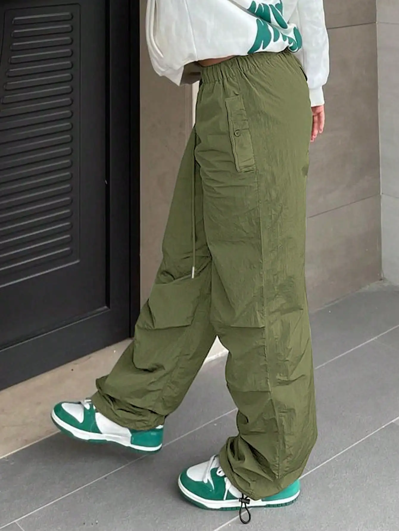 Women's Low-Waist Hip Hop Overalls - Drawstring Drop Crotch Wide Leg Sweatpants for Sports/Jogging (Warm)