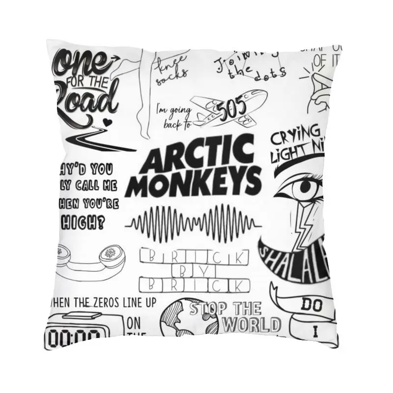 Arctics Monkeys Cushion Cover 45x45 Home Decor Print Post Punk Revival Rock Band Throw Pillow for Sofa Double Side